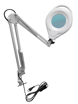 Лупа-лампа Kromatech бестеневая 5x, 100 мм, на струбцине, с подсветкой (120 LED) GF-500, изображение 1