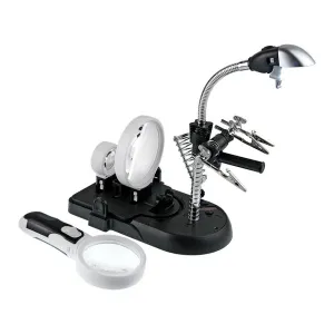 Набор луп Veber S-Clamp 3, с подсветкой и держателем «третья рука», изображение 2