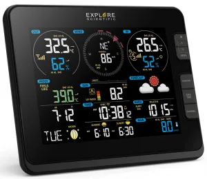 Метеостанция Explore Scientific «7 в 1» Wi-Fi, профессиональная, черная, изображение 20