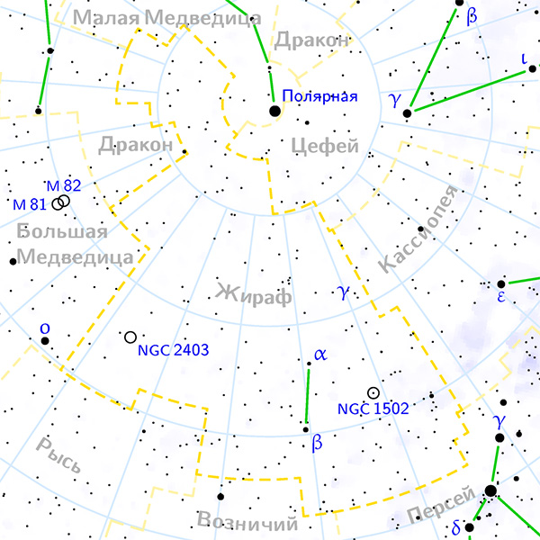 Созвездие Жираф на небе