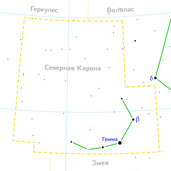 Звезды созвездия Северная Корона